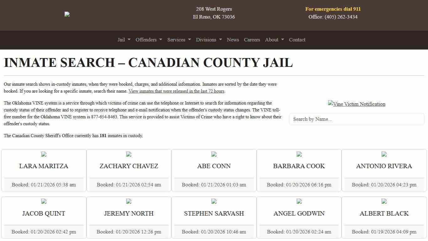 Inmate Search | Canadian County Sheriff's Office